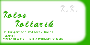 kolos kollarik business card